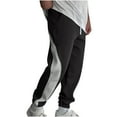 thumbnail image 3 of Jinhomg Mens Soft Cargo Pant Baggy Comfy Elastic Drawstring Waist Joggers 2025 Trendy Color Block Casual Long Pants with Pockets Deals for Today on Walmart White L, 3 of 6