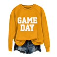 thumbnail image 2 of TQWQT Game Day Sweatshirt Women Game Day Shirt Ladies Long Sleeve Pullover Crewneck Raglan Graphic Tee Football Season Outfit Gameday Apparel Casual Streetwear Oversized Top Ginger L, 2 of 4