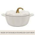 thumbnail image 4 of The Pioneer Woman 3.5-Quart Pumpkin-Shaped Enamel on Cast Iron Dutch Oven, Linen, 4 of 13
