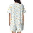 thumbnail image 3 of Naloa Daisies Flowers Women's Short-Sleeved Pajama Set, Loungewear, Summer pajamas, Breathable Cozy - 3X-Large, 3 of 9