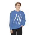 thumbnail image 3 of Effete Feline Claw Marks Scratch Unisex Garment-Dyed Sweatshirt, 3 of 8