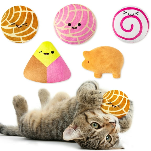Belanttega 5Pcs Cafecito Conchas Pan Dulce Catnip Toy Gift For Cat Lovers Indoor Kitten Chew Bite Kick Pet Supplies Kitten Birthday Presents