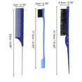 thumbnail image 2 of Unique Bargains 3pcs Women Durable Rat Tail Comb for Curly Straight Wavy Wet Thin Hair ABS Blue, 2 of 3