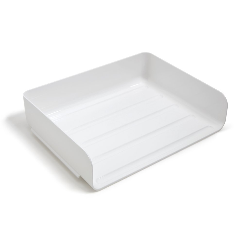 TRU RED Side Load Stackable Plastic Letter Tray, White TR55330