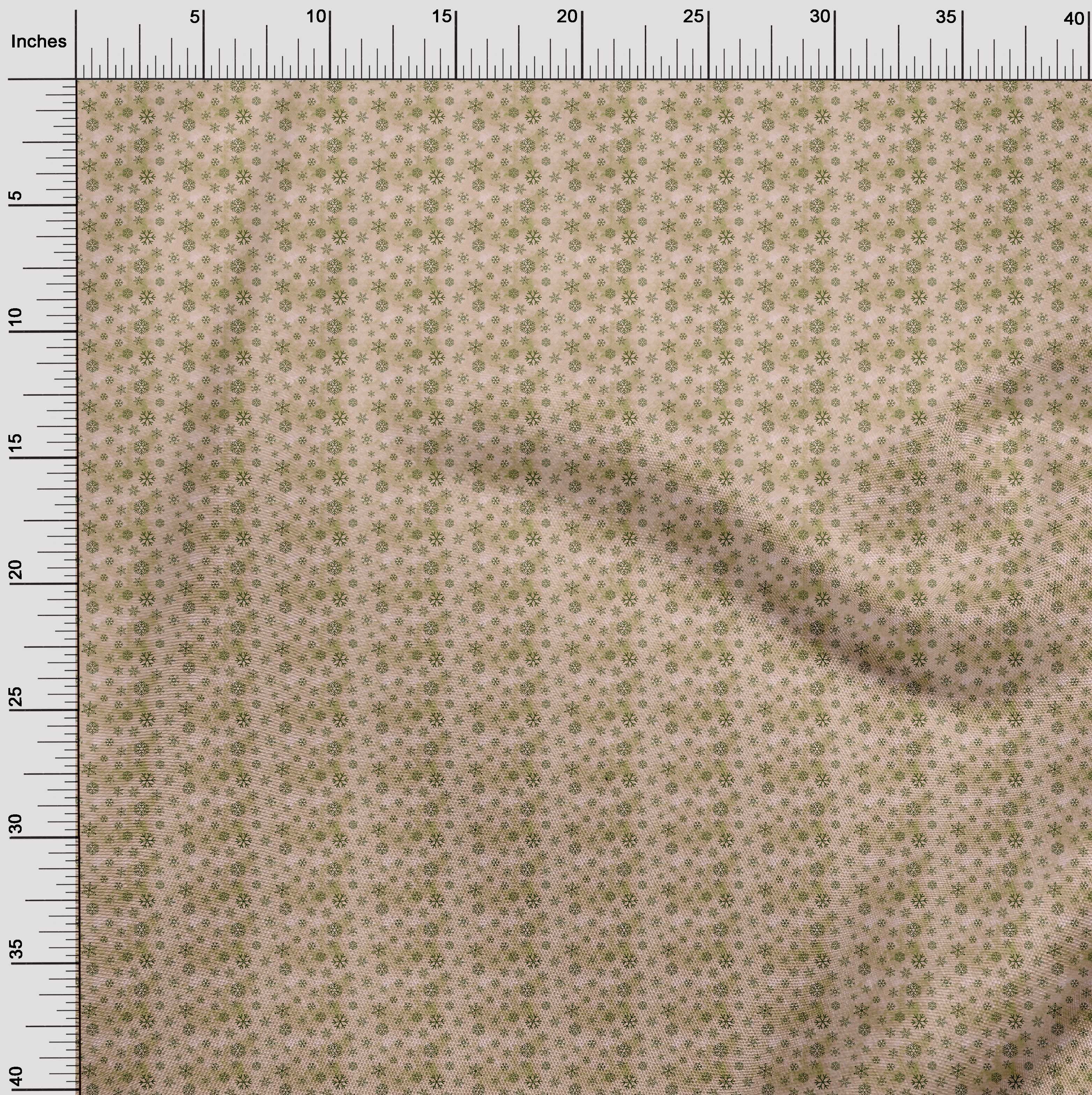 oneOone Cotton Jersey Peach Fabric Christmas Snow Flakes Sewing Craft Projects Fabric Prints By Yard 58 Inch Wide