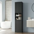 thumbnail image 5 of Narrow Tall Bathroom Cabinet with 2 Doors, 67" Freestanding Floor Cabinet, Slim Storage Unit with Adjustable Shelves for Bathroom, Living Room, Entryway, Kitchen, Black, 5 of 10