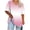 Pink, variant on Staron Women's Plus Size V Neck Short Sleeve Printed T-Shirt Casual Oversized Loose Fit Summer Top, Red 5XL