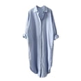 thumbnail image 2 of Heisall Women's Long Sleeve Button Down Shirts Oversized Long Shirt Dress Shacket Casual Loose Fit Tunic Tops Spring Summer Fall Outfits, 2 of 4