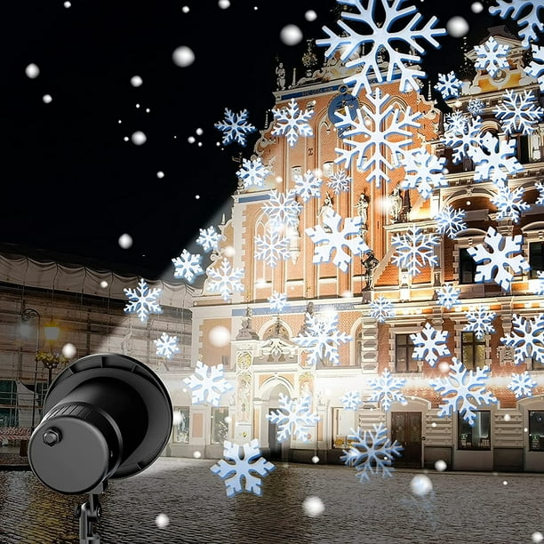 projecteur de Noël extérieur, projecteur de Noël à LED extérieur effet de  chute de neige, flocon de neige, étanche