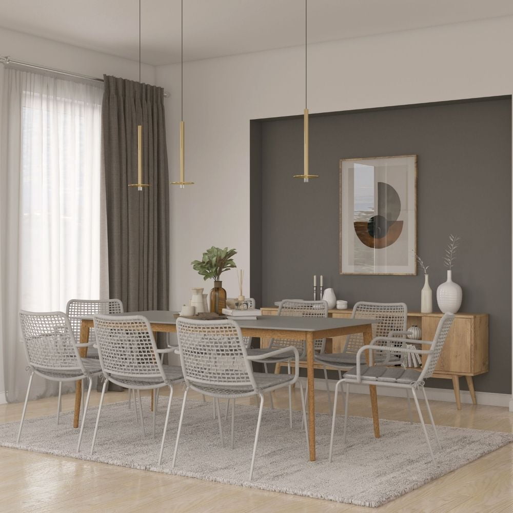 Midtown Concept Valdez 1-Piece Indoor Rectangular Dining Table | Eucalyptus wood | Ideal for Indoors