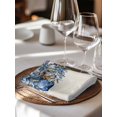 thumbnail image 6 of Blue Christmas Poinsettia Cloth Napkins Set of 8 Reusable Dinner Napkins, Xmas Botanical Balls Snowflake Rustic Cocktail Napkin Washable Table Napkins for Wedding/Holiday Party/Baby Shower 20"x20", 6 of 7