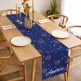 thumbnail image 3 of American Independence Day Table Runner - 70 Inch Long, Kitchen Dining Table Runner Dresser Scarves, Red Blue Fireworks Retro Stars Farmhouse Decor for Coffee Tables Wedding Party Banquet, 3 of 8