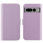 Feishell Wallet Case for Google Pixel 7 Pro,Lychee Texture PU Leather Candy Color Shockproof Protective Magnetic Flip Holder Anti-Scratch Phone Cover with ID Credit Card Slots & Cash Pocket,Purple