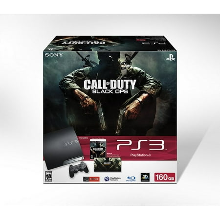 Refurbished Sony PlayStation PS3 Slim 160GB Console Black Ops (Best Price On Ps3 Bundle)