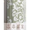 thumbnail image 6 of Classical Floral Sheer Curtains for Living Room Bedroom, Light-filtering Sheer Curtain, Retro Symmetrical Sage Green Texture Rod Pocket Voile Window Treatment Drapes, 52’’Wx84’’L, 2 Panels Set, 6 of 7