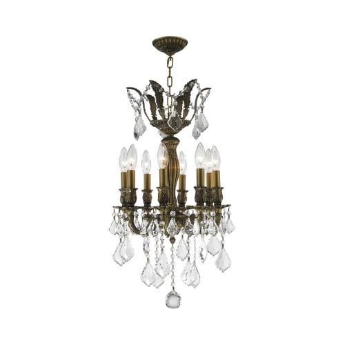 Versailles Collection 8 Light Antique Bronze Finish and Clear Crystal Chandelier 14