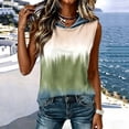thumbnail image 2 of GERsome Hooded Tank Tops Women's Sleeveless Shirts Trendy Print Color Block Summer Casual Blouses A-Green Size XL, 2 of 7