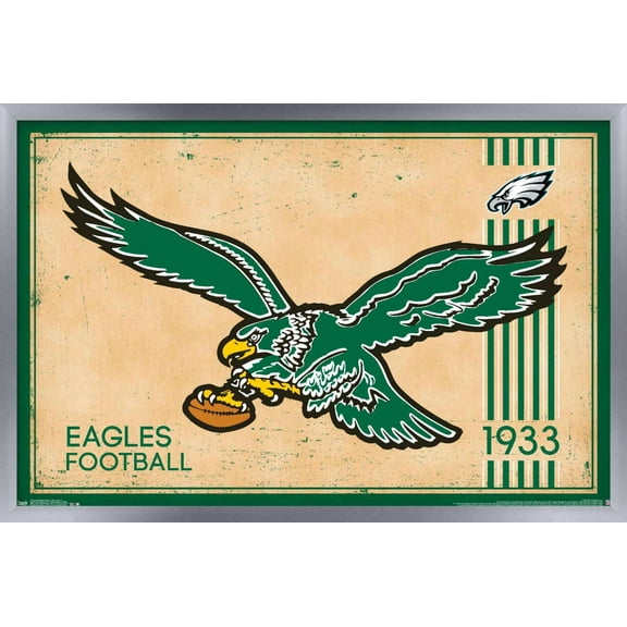 NFL Philadelphia Eagles - Retro Logo 14 Wall Poster, 14.725" x 22.375", Framed