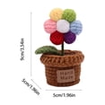thumbnail image 3 of Artificial Crochet Flower Pot, Handmade Knitted Mini Potted Plant, Faux Floral Desk Decor, Soft Yarn Arrangement for Home Office Shelf Tabletop Accent Gift Idea, 3 of 6