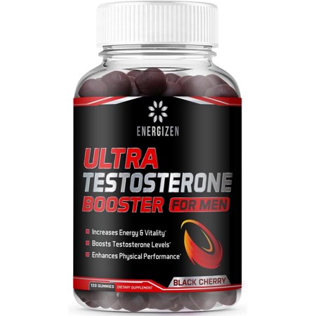 8 in 1 Testosterone Booster for Men with Tongkat Ali, Fenugreek, Ashwagandha and Magnesium - Improve Libido & Hormonal Balance, Non GMO Made in the USA, Black Cherry, 120 Count Gummies for Men