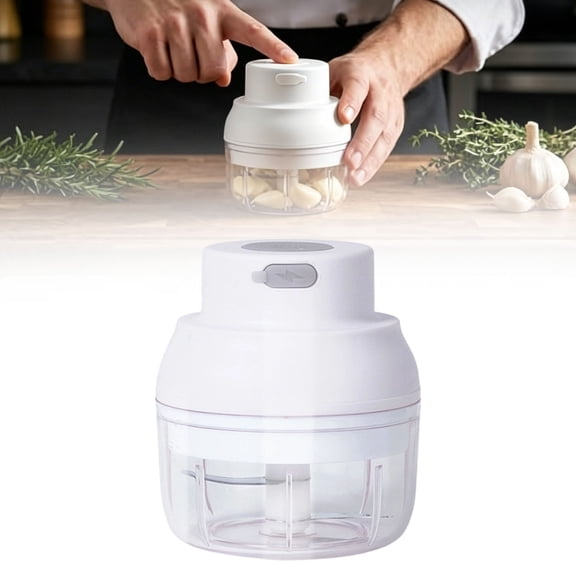 Electric Garlic Chopper, 2026 New Household Electric Garlic Crusher, Mini Electric Food Chopper for Garlic, Ginger, Nuts, Meat, Fruits (1, White, 100ml)