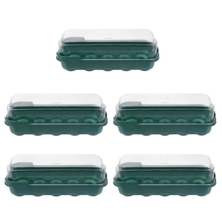 PAMINGONO 5Pcs Green Germination Tray with Moisture Control and Transparent Cover for Seed Starting