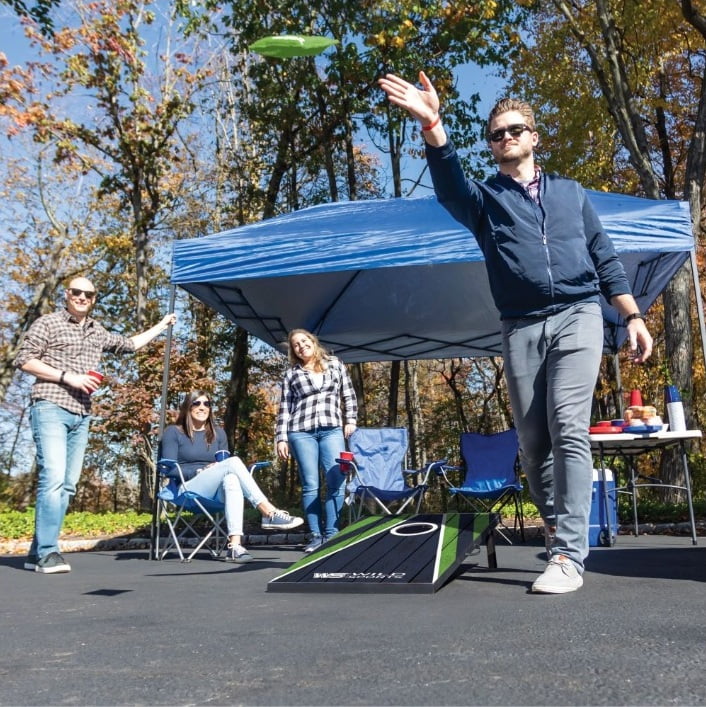 Wild Sports 2' x 3' Cornhole - Green/Blue Stripe
