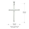 thumbnail image 4 of 14K White Solid Gold Classic Cross Charm Pendant with 1.4mm Round Wheat Chain Necklace - 16", 4 of 6
