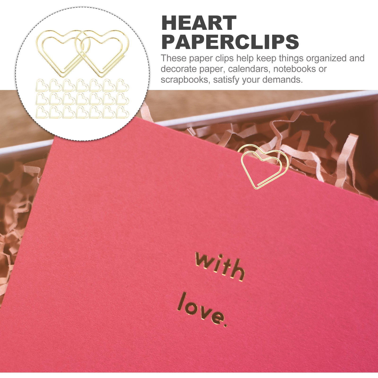 unbranded 400 pcs  Paper Clips Heart Shaped Paper Clips File Document Paper Clips Office Small Paperclips
