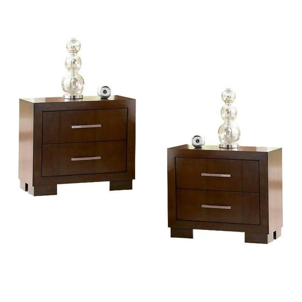 Home Square (Set of 2 ) 2 Drawer Nightstand in Dark ...