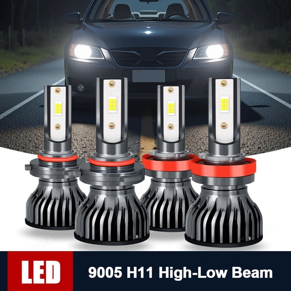 BSBSDJB 9005 H11 LED Headlight Bulbs for Chevy Traverse 2009-2012, 6500K White, 4-pack
