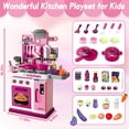 thumbnail image 3 of Caunedy Kids Play Kitchen Set with Realistic Lights & Sounds for Toddler, Kitchen Playset with Play Sink, Cooking Stove, Pretend Kitchen Accessories  for Boys Girls Ages 1-3 3-5 5-8, 3 of 7