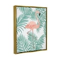 thumbnail image 3 of Stupell Flamingo Perched Tropical Palm Leaves Landscape Painting Gold Floater Framed Art Print Wall Art, 3 of 9