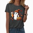 thumbnail image 2 of TOWED22 Halloween Shirt for Women Funny Ghost Costume Tshirts Halloween Short Sleeve Graphic Tee Tops(Dark Gray,L), 2 of 6