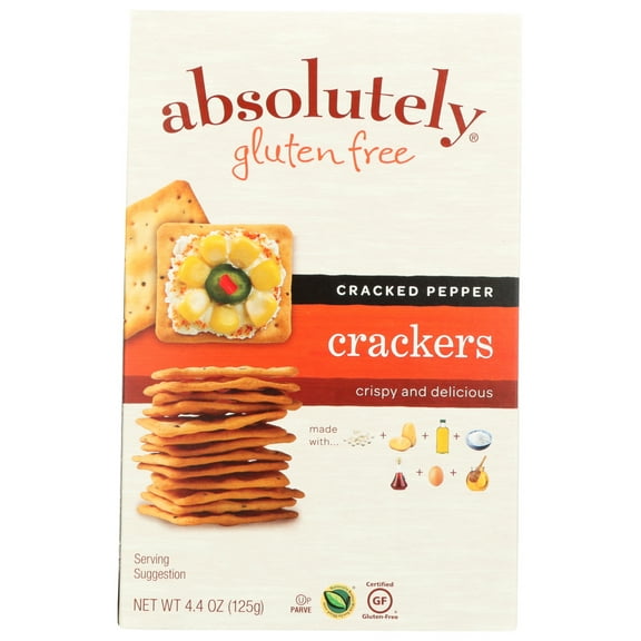 Absolutely Gluten Free All Natural Crackers Cracked Pepper 4.4 oz