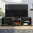 Mainstays Fireplace TV Stand, for TVs up to 75", Black Oak