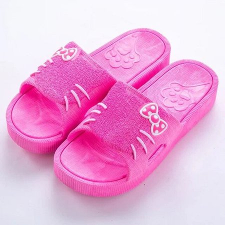 

Sanrio Hello Kitty Thick Soled Slippers For Women Casual Athletic Shoe Cute Indoor Korean Style Soft Flat Shoes Female Slippers ZQ