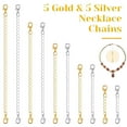 thumbnail image 3 of Farfi 5Pcs Extension Chain Non-fading Double Head Lobster Clasp DIY Jewelry Metal Necklace Extender Chain Links Home Supplies (Golden), 3 of 13
