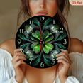 thumbnail image 2 of 2D Flat, 1pc 10Inch Rustic Farmhouse Green Clover Butterfly Wooden Wall Clock - Silent Quartz Movement, AA Battery Operated, 2D Flat Design for Kitchen, Bedroom, Living Room, Office Decor, Clock W, 2 of 7