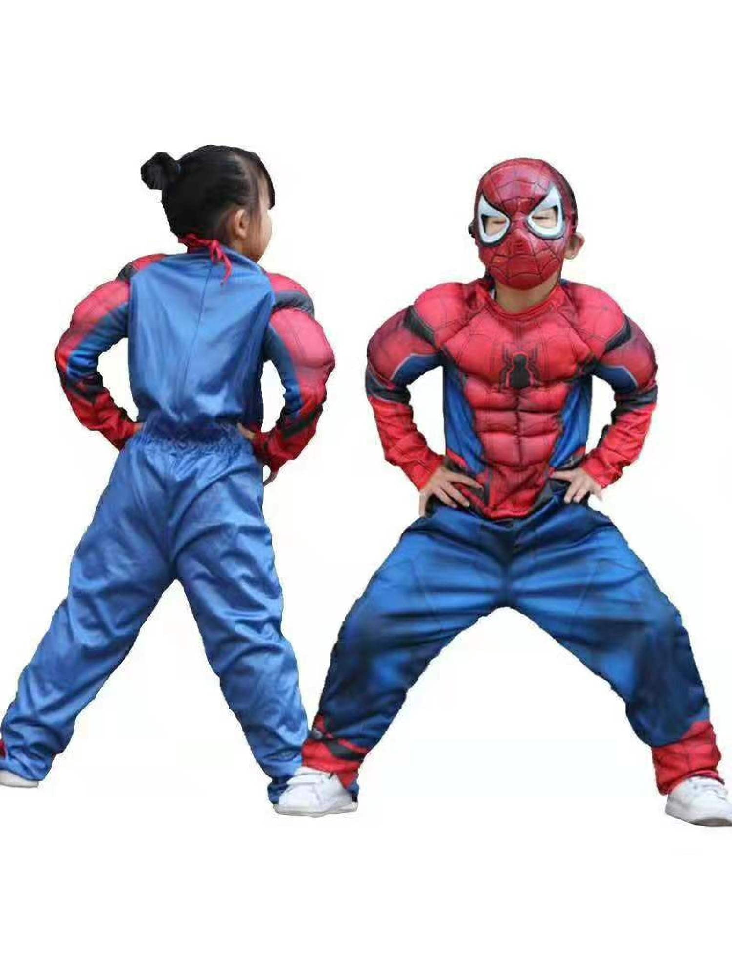 Blue The Avengers Spider Man Muscle Halloween Costume Big Kids Unisex Walmart Com Walmart Com