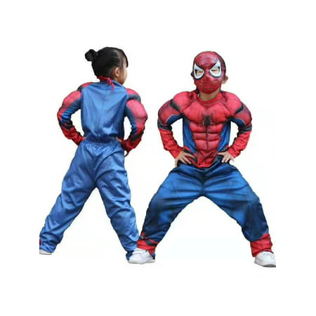 Blue The Avengers Spider-Man Muscle Halloween Costume Big Kids