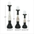 thumbnail image 4 of DecMode Farmhouse Wood Pillar Candle Holder with Distressed White and Black Finish, Set of 3 5"W x 16"H, 4 of 10