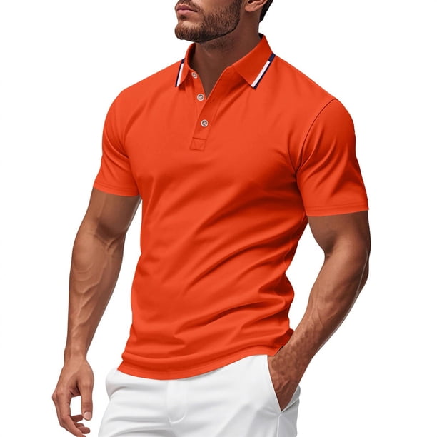 Blusa y camisa de manga corta con cuello vuelto para hombre, uniforme de moda informal con solapa y botones, top de poliéster de manga corta para hombre