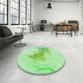 thumbnail image 4 of Ahgly Company Machine Washable Indoor Round Transitional Light Green Area Rugs, 8' Round, 4 of 7