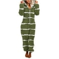 thumbnail image 6 of AUNVITO Women's Striped Cozy Long Sleeve Hooded Jumpsuit with Front Zipper for Casual Loungewear, 6 of 6