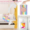 thumbnail image 5 of KOMI for iPad 9th/ 8th/ 7th Generation Case (iPad 10.2 inch Rugged Case 2021/2020/2019) with Screen Protector, Rotating Stand/Pencil Holder/Carrying Shoulder Strap Ring Kickstand (Colourful Pink), 5 of 5