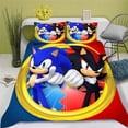 thumbnail image 2 of Funda de edredón con diseño de Sonic The Hedgehog de Anime, juego de dibujos animados, decoración de dormitorio para niños, juego de cama tamaño queen y king de poliéster, regalo para niños, 2 of 4