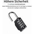thumbnail image 4 of Weatherproof 4-Digit Padlock Combo, 2 Pack Resettable Combination Lock for Gym, School, Door, Garden Fence (Black), 4 of 5