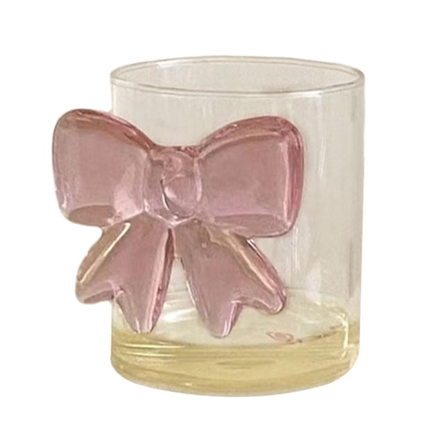 Wartleves ¿Taza de vidrio con lazo grande de princesa rosa, taza de jugo con viento?