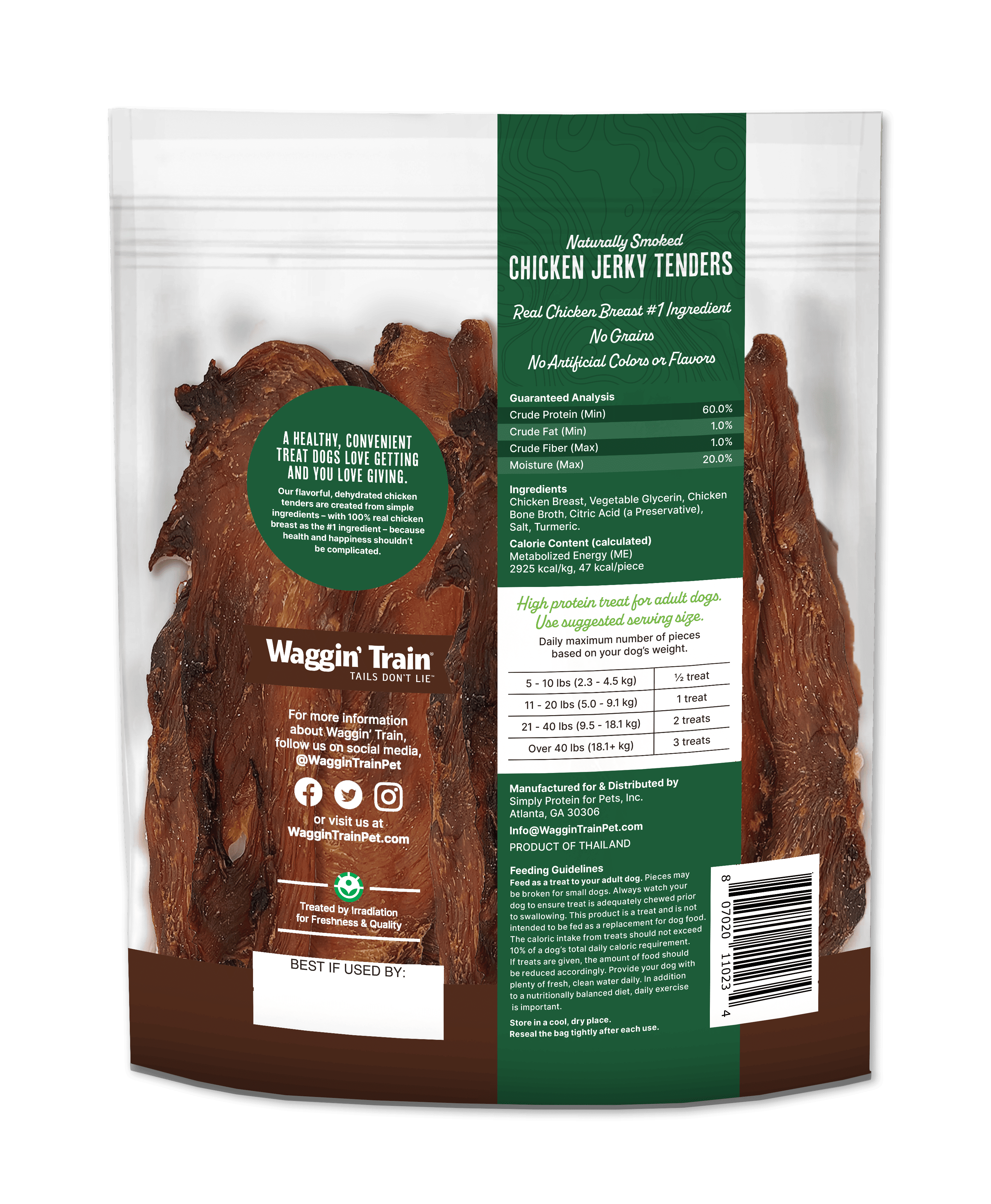 (2 pack) Waggin' Train High Protein Smoked Chicken Jerky Dog Treats, 12oz. Pouch